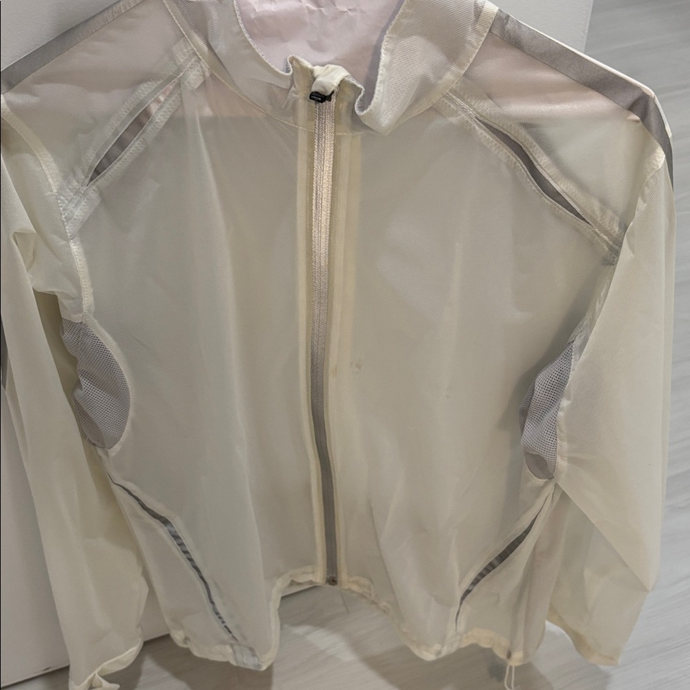 Sheer White Windbreaker Jacket Size M